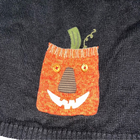 Vintage David Brooks Black Pumpkin Appliqué Crewneck Sweater - Picture 4 of 6